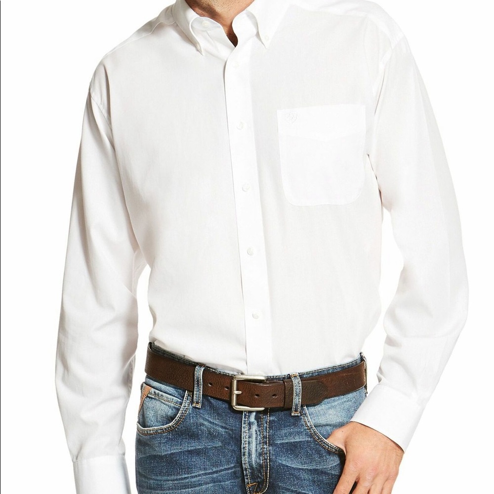 Men’s Ariat white button down